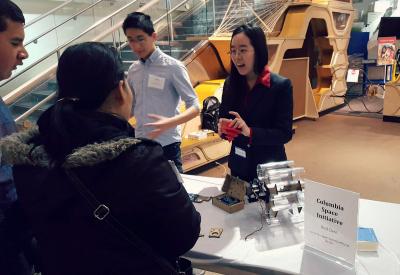 Columbia Space Initiative members conduct a demo 