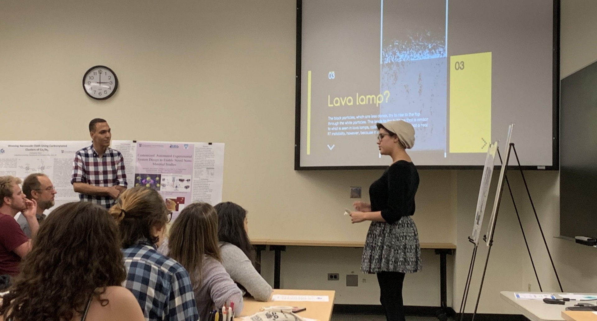 Engineering the Next Generation student researchers presenting their work at the final presentations. presentation