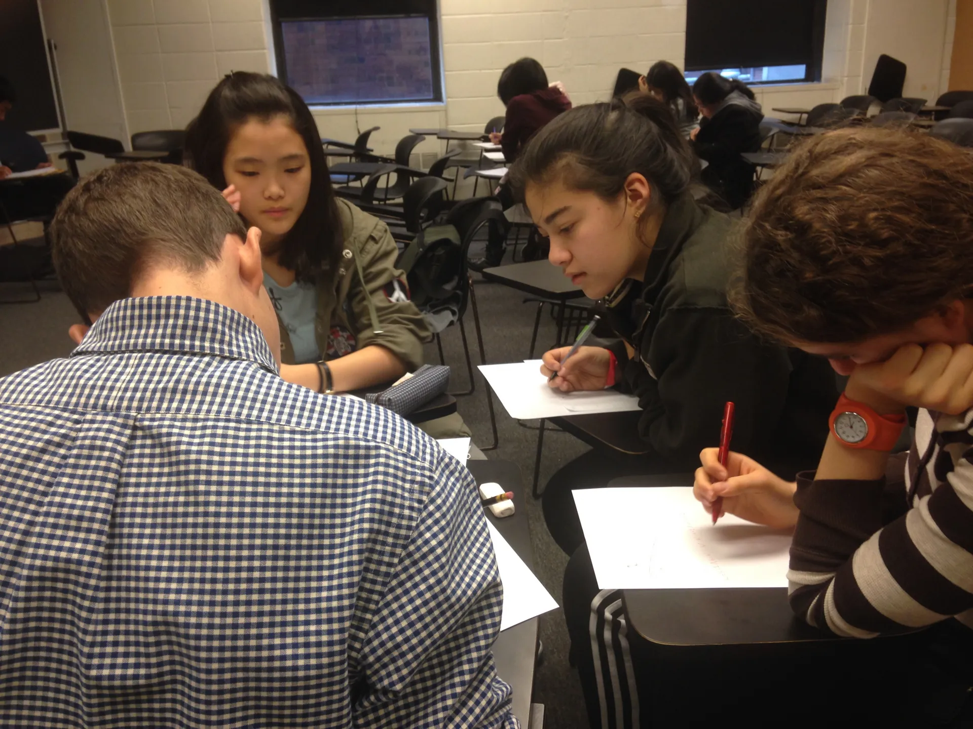 Columbia students volunteering at a Columbia University Competitions in Math event