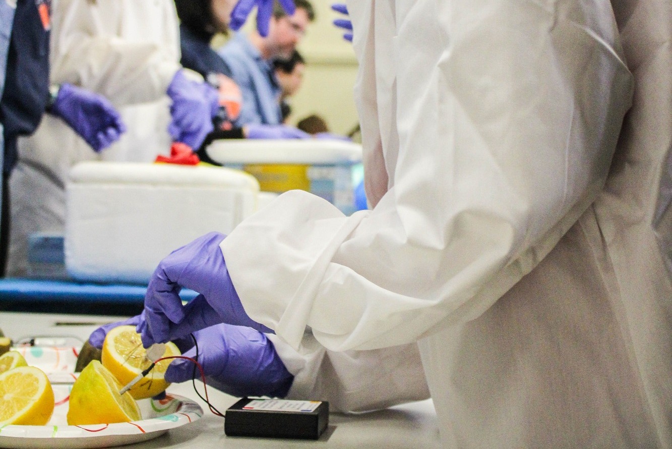 Hands-on experiment. Photo Credit: Outreach Programs Staff PhD for a Day